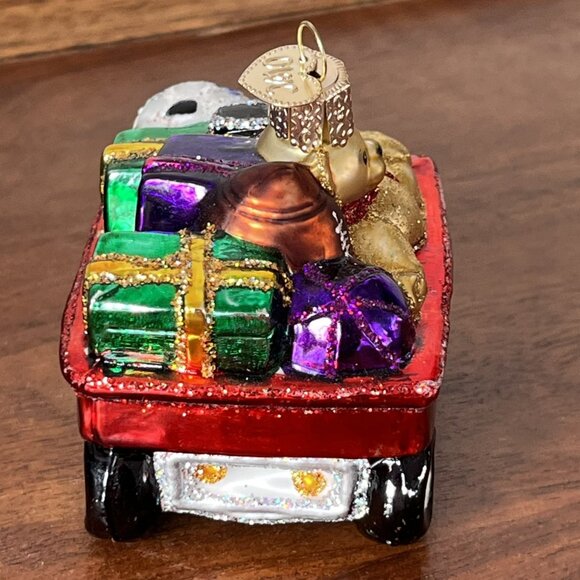 Merck Family's Old World Christmas Glass Ornament Teddy Bear in Wagon Toys Gifts - Picture 5 of 9